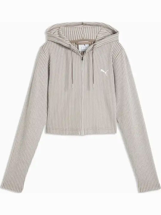 Women's Hooded Sweatshirt Cardigan Grey