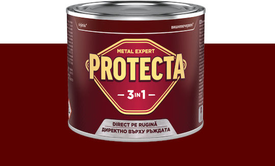 Protecta 3-в-1 Метално Цвят Черни Метали Конвертор На Ръжда Праймер Декоративно Покритие В Една Кутия Може Да Се Нанася Директно На Ръжда Блестящо Покритие 2.5л Черешово Червено