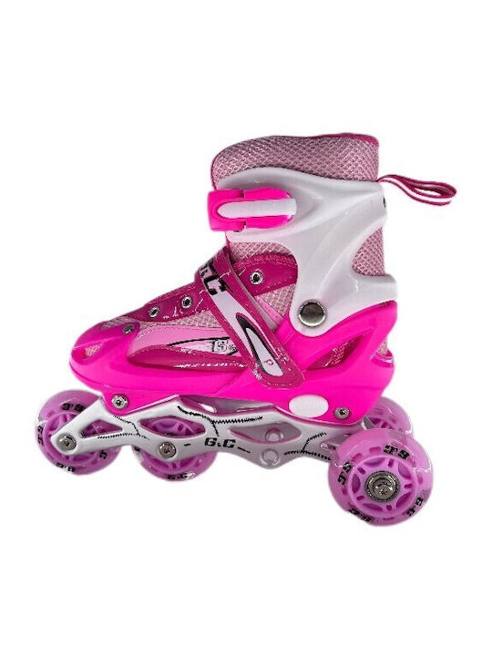 Adjustable Roller Skates Gc Sk2 Set 3 1 Pink Led-large 38-42