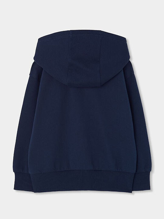 Kinder-Strickjacke mit Kapuzen Marineblau