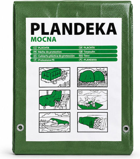 Prelată de protecție pentru exterior 5x5 m rezistentă la UV impermeabilă rezistentă la îngheț reutilizabilă PE 110 g/m²