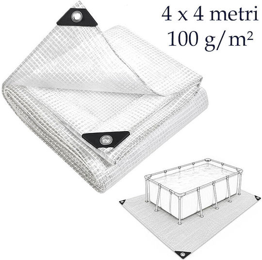 Prelată Transparentă pentru Piscină Supraterană 4x4 M Camuflaj 100 G/m²