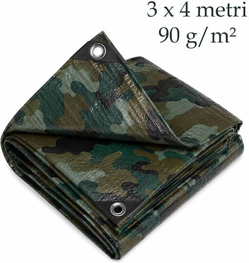 Pe Waterproof Tarp Army 3x4 M Protection Against Wind Rain Sun