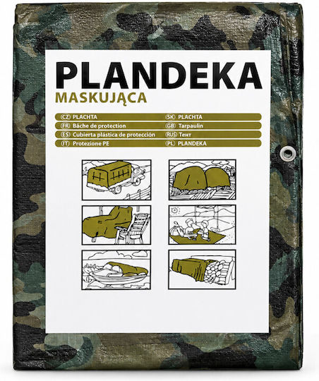 Army Protective Tarp 3x3 M 90 G/m² Waterproof Pe Uv Protection Weather Resistant