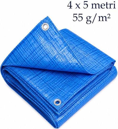 Multifunctional Tarp 4x5 M 55 G/m² Household Professional Use Blue