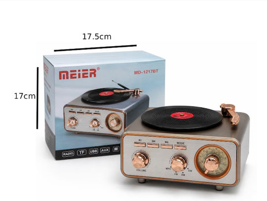 M1217BT Retro Tabletop Radio Rechargeable with Bluetooth and USB Gold
