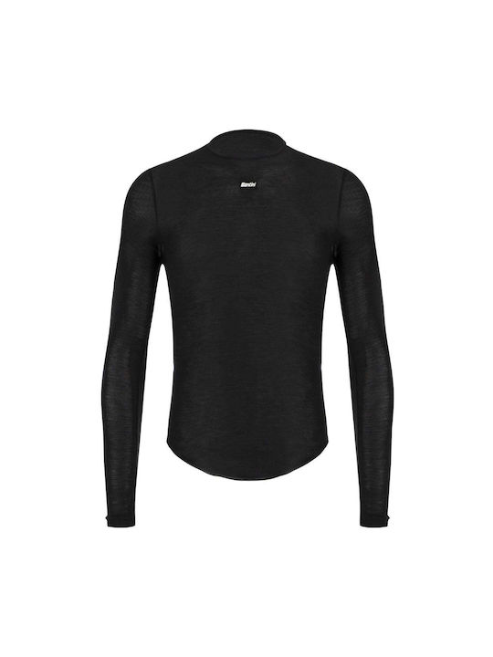 Santini Herren Lange Ärmel Fahrradtrikot Schwarz