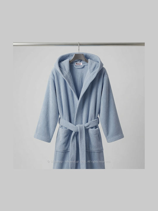 Casa Colori Bathrobe with Hood Light Blue