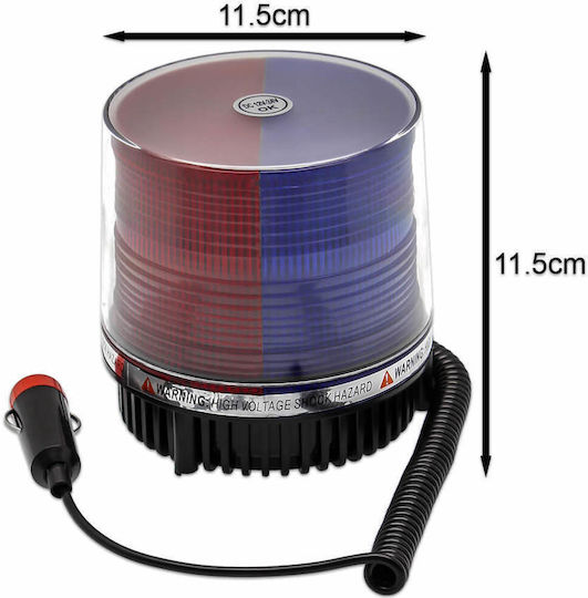 LED Warning Beacon 12-24V Magnetic Cigarette Lighter Socket Car Truck Red-Blue OEM