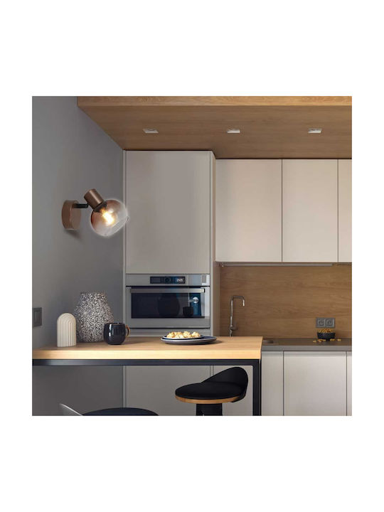 Vivalux Modern Wall Lamp with E14 Bulb Base Brown