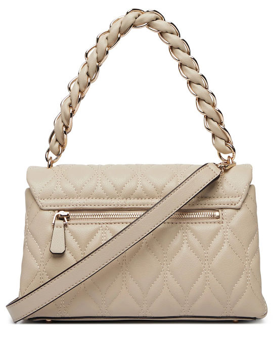 Guess Flap Women's Shoulder Bag Ecru