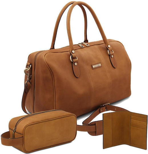Tuscany Leather Set Sack Voyage Back Beige Leather