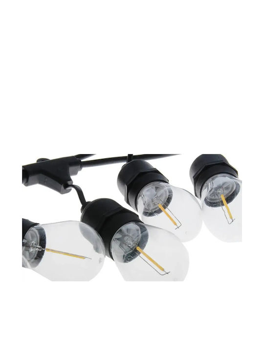 Verk Group Expandable Waterproof LED Garland Lights IP44 15m with 15 Bulbs Warm White