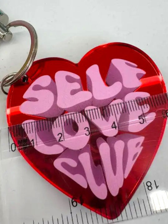 Ключодържател Сърце "self Love Club" Червен Plexiglass Unisex