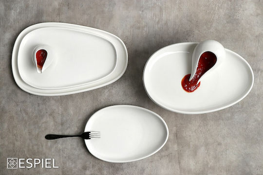 Espiel Siders Oval Porcelain White Serving Platter 30.5x20.5cm