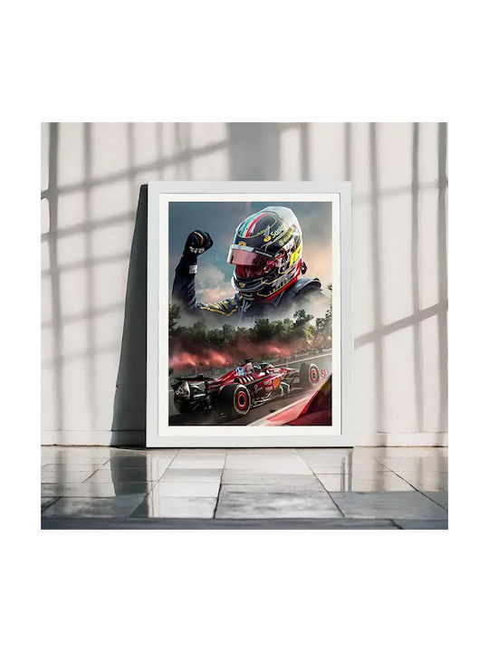 Poster Formula1 Charles Leclerc F067 60cm X 90cm Frame Natural Wood Beige 71703pd158762f55316