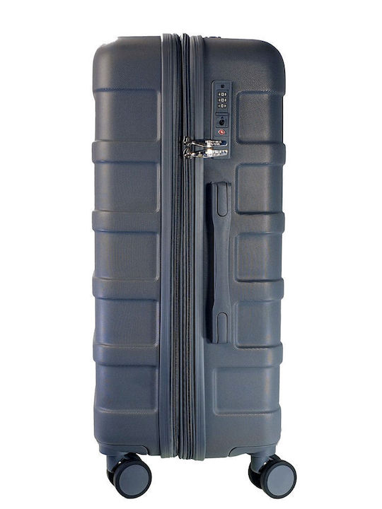 Beverly Hills Polo Club Medium Hard Gray Travel Suitcase Height 65cm