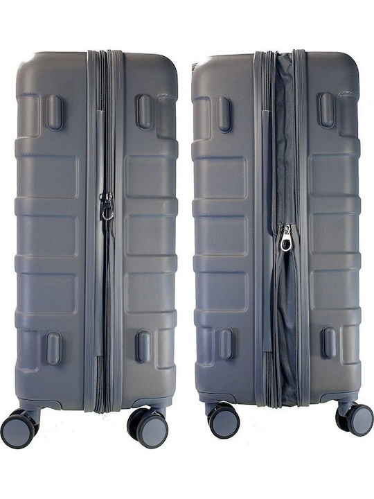 Beverly Hills Polo Club Medium Hard Gray Travel Suitcase Height 65cm