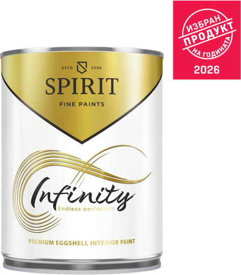 Комплект За Боядисване До 15 М² Покривна Повърхност Spirit Infinity Finish 15 Интериорна Бяла Боя С Яйчен Мат Праймер Аксесоари