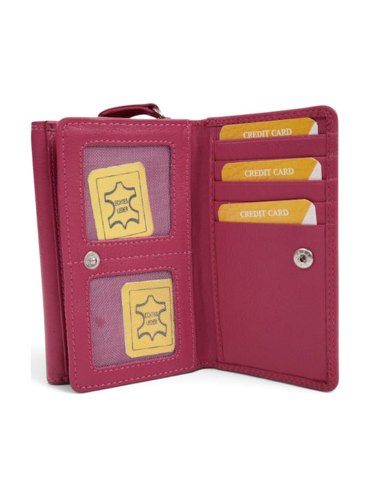 Leder Damenbrieftasche Fuchsie