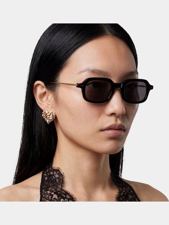 De Sunglasses Orien Women Sunglasses With Black Metallic Frame And Black Lens