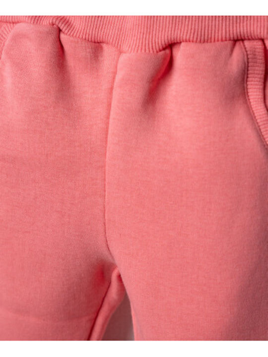 Kids Sweatpants Set Coral 2 Pieces