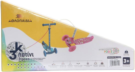 Athlopaidia Kinderroller 3-Rad mit LED-Beleuchtung Lila