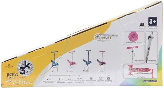 Athlopaidia Kinderroller 3-Rad mit LED-Beleuchtung Lila