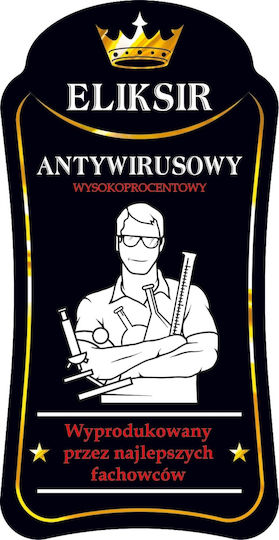 10x Premium Antivirus Elixir Kleine Klebeetiketten Flaschenaufkleber Wodka