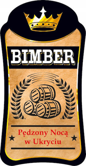 10x Premium Bimberek Kleine Klebeetiketten für Wodka Alkohol Moonshine
