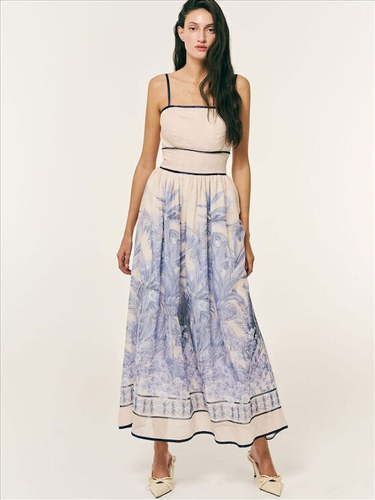 Summer Midi Evening Dress Blue