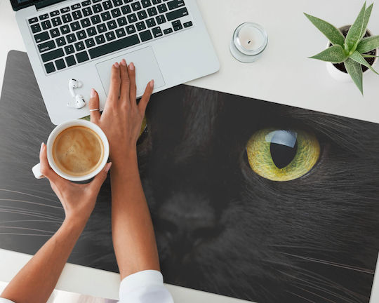 Non-Slip Mouse Pad Gaming Cat Close-Up 100x50 Cm