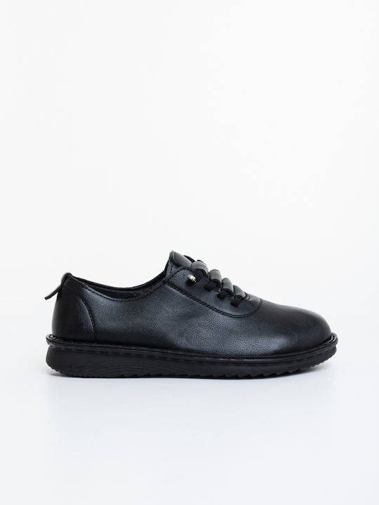 Oxfords Pentru Femei Din Piele În Culoare Neagră
