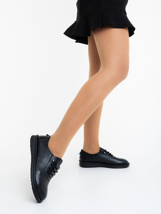Oxfords Pentru Femei Din Piele În Culoare Neagră