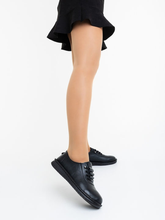 Oxfords Pentru Femei Din Piele În Culoare Neagră