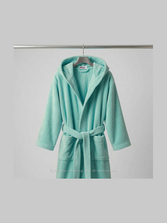 Casa Colori Bathrobe with Hood Aqua