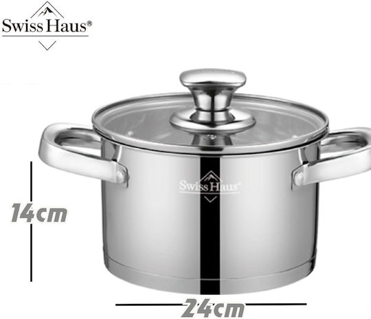 Swiss Haus Oală Adâncă Din Oțel Inoxidabil 6.3lt / 24cm Swiss Haus Oală Adâncă Din Oțel Inoxidabil 6.3lt / 24cm