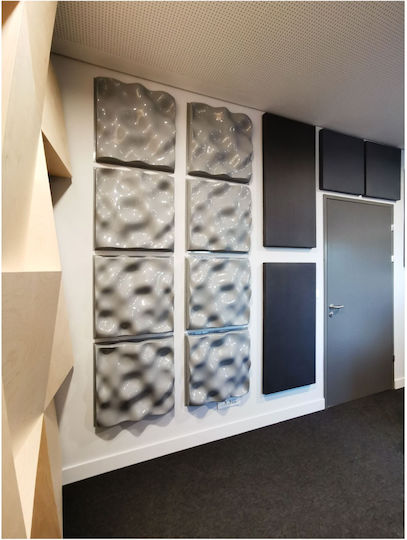 Alphacoustic Oceanos Sound Diffuser (1pcs) in Design Wave 60cm x 60cm x 110mm in Gray Color