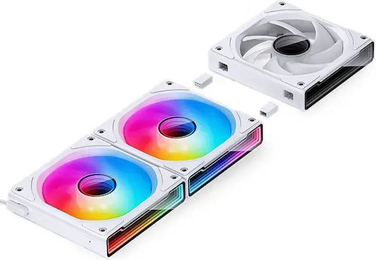 Jonsbo ZK-120W Case Fan 2400rpm With ARGB Lighting And 3-Pin / 4-Pin PWM Connection 3pcs White