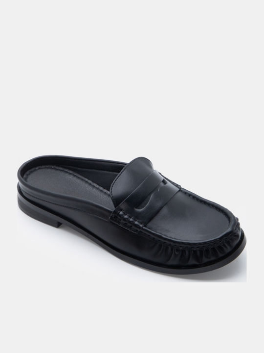 Pantofi Mules Dama Flat Negru Culoare Full Face