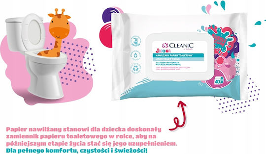 029151 Șervețele Umede Hh Cleanic Junior 40 Bucăți Cutie Rpp