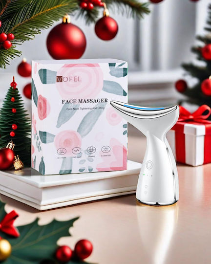 Arvada Beautypro G79 Aparat de Masaj pentru Față și Gât 3 Moduri de Funcționare Încălzire la 45°C Vibrații de Înaltă Frecvență Încărcare USB Baterie de 500 mAh Alb