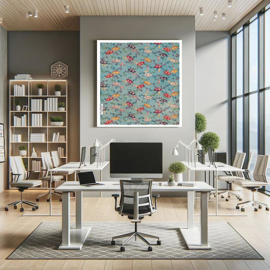 Square Fragment Gemälde Stoff 110x110cm