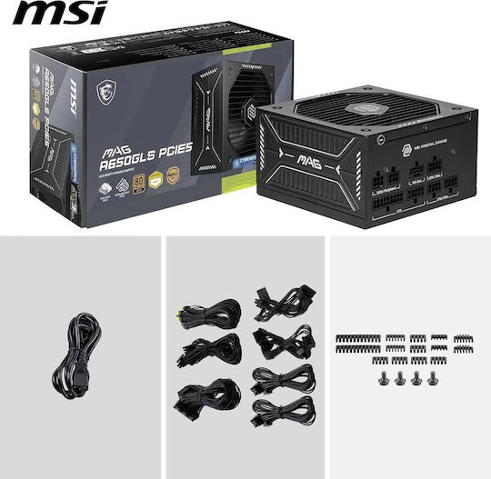 MSI Mag A650GLS PCIE5 650W Μαύρο Τροφοδοτικό Υπολογιστή Full Modular 80 Plus Gold