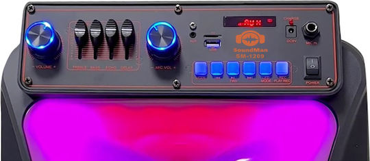 Karaoke Speaker With Wireless Microphone And Lighting Effects SM-1209 Black