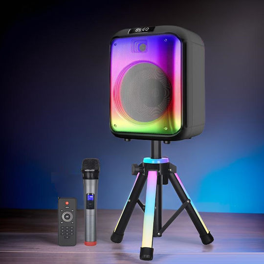 Boxă Karaoke cu Microfon Wireless și Efecte de Iluminare SM-B122 Negru
