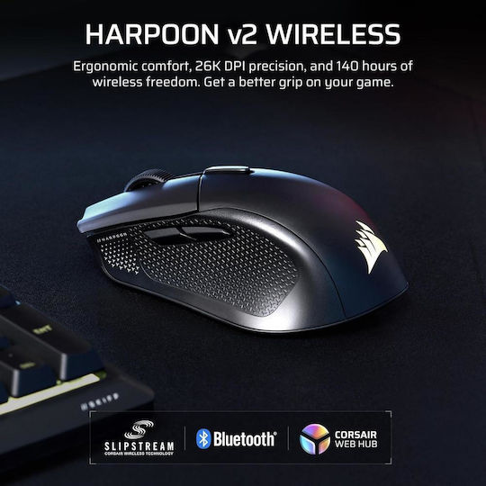 Corsair Harpoon V2 Kabellose Gaming Maus 26000 DPI Schwarz