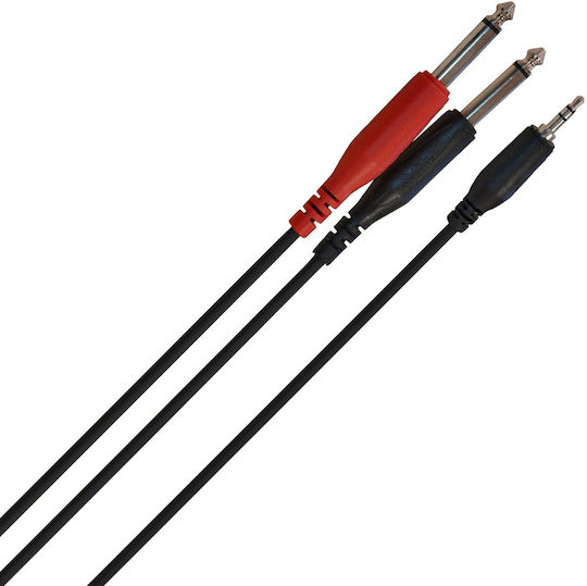 Proel Cable 2 x 6.3mm male - 3.5mm male 1.8m (BULK-505-LU18)
