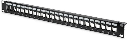 Digitus Patch Panel Keystone für Rack 1U 19" 24 Anschlüsse cat6a Graues
