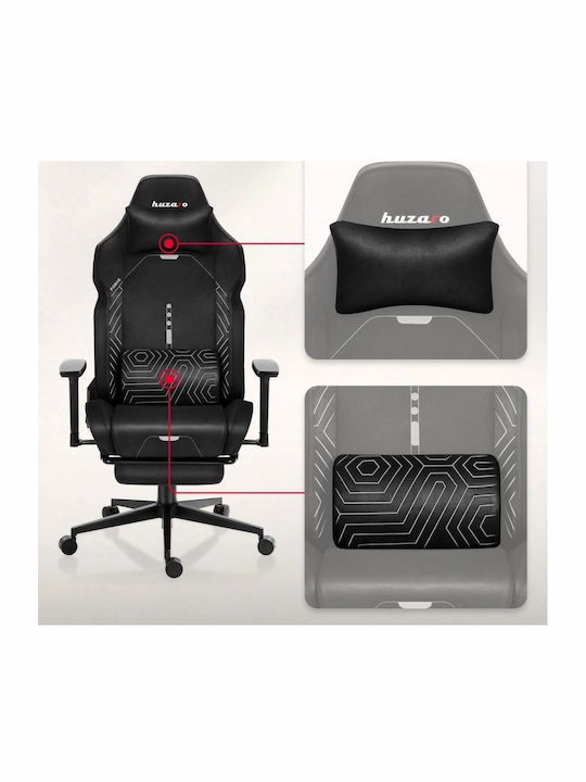 Huzaro Force 8.1 Fabric Gaming Chair with Adjustable Arms and Footstool Black